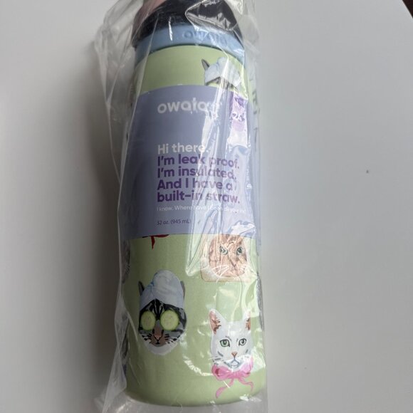 Owala UO Exclusive FreeSip 32 oz Water Bottle Cat College - Picture 1 of 3